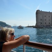  Kathy enjoying the view in Dubrovnik